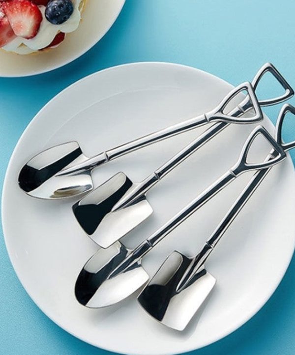 4-Piece Stainless Steel Spoon Set, for Coffee, Ice Cream, Cake, Fruit & More Discount Pices