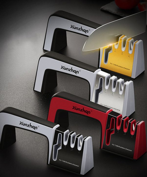 4-in-1 Manual Knife Sharpener, with 3 Sharpening Stages & 1 Scissor Sharpener, for Knives & Scissors Buy Cheap Pre Order