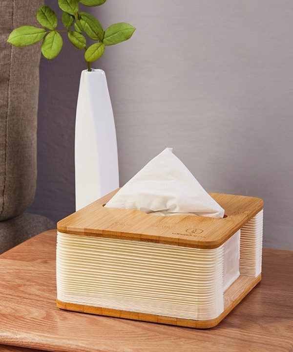 Accordion Wooden Tissue Box Cover Holder, for Home, Office, Bathroom, Kitchen & Car Visa Payment