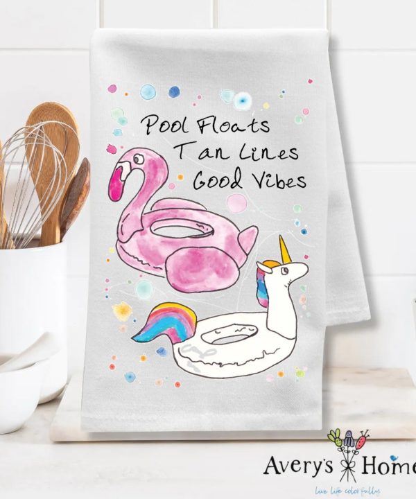 Pool Floats Customizable Flour Sack Dish Towel Discount Fashionable