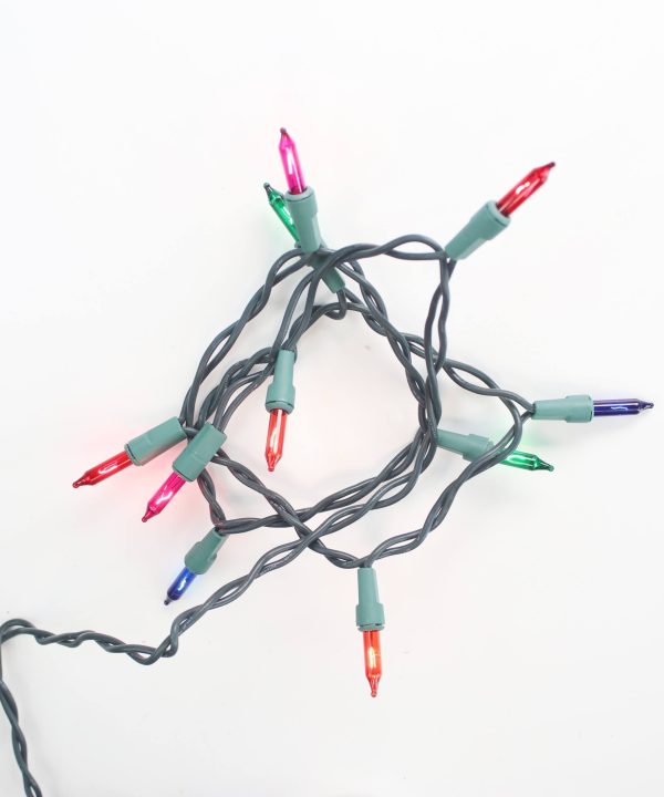 10-bulb Multicolor Glass Craft Lights, Green Wire Outlet Visit