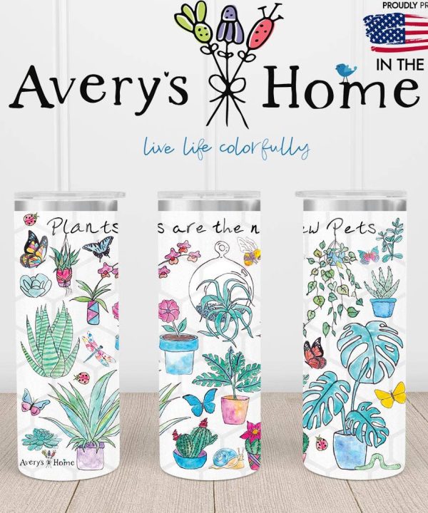 Plants & Succulents Artwork 20 oz USA Skinny Tumbler Cheapest Pice