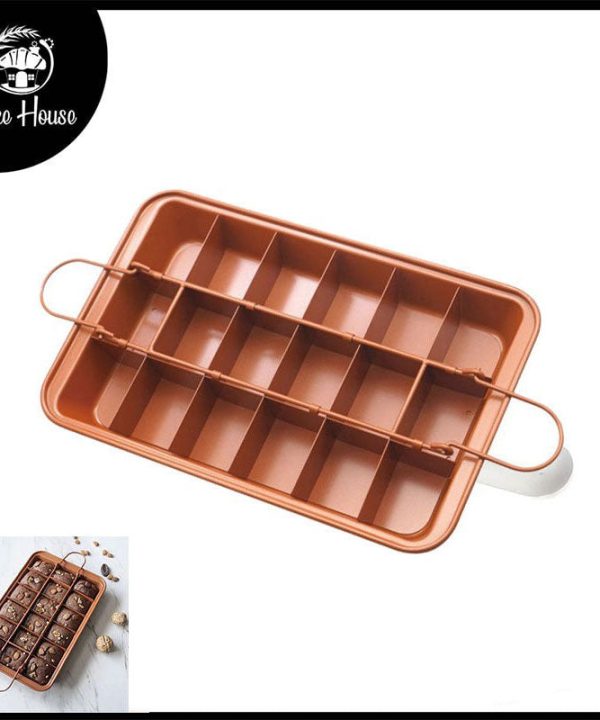 18 Pcs Brownie Baking Copper Non Stick Pan Set With Removable Base Clearance Sast