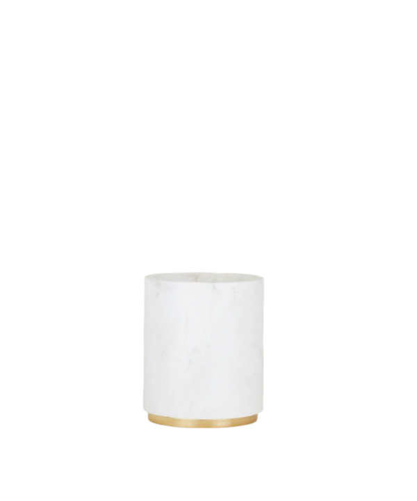 SIMPLE MARBLE   BRASS UTILITY CANISTER - LARGE Outlet Newest