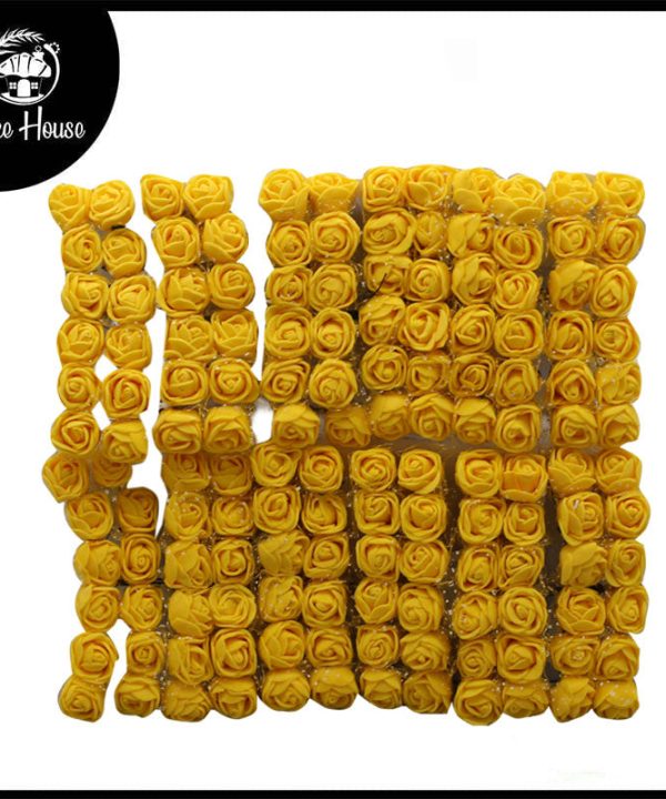 Artificial Paper Small Yellow Rose Flower Topper 144Pcs set Outlet 2025 Newest