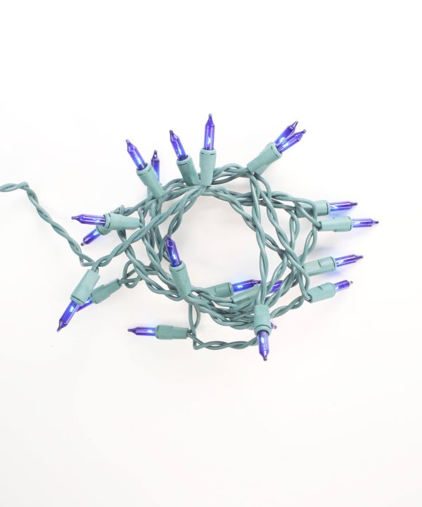20-bulb Blue Glass Craft Lights, Green Wire Outlet Cheap Online
