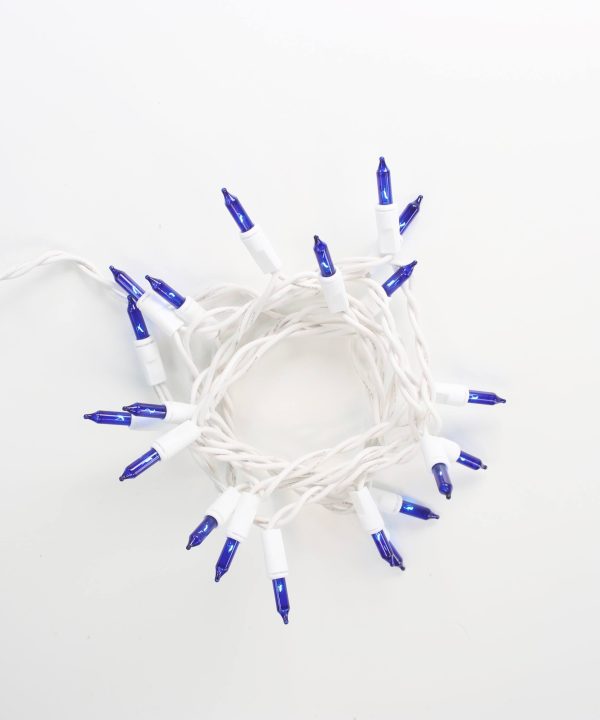20-bulb Blue Glass Craft Lights, White Wire Buy Cheap Big Sale