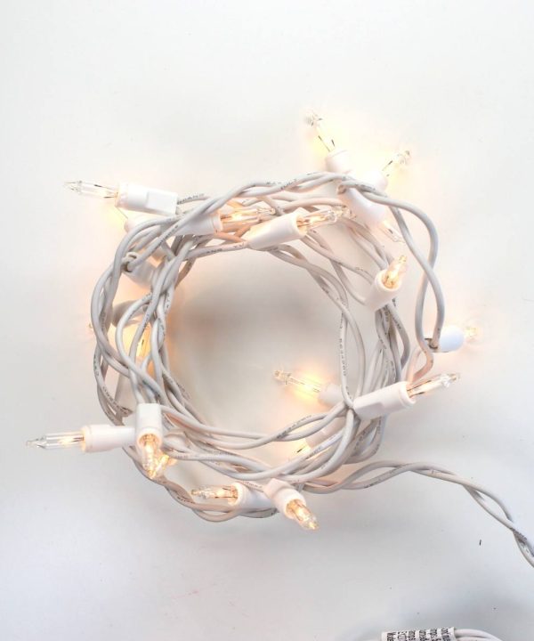 20-bulb Clear Glass Craft Lights, White Wire Cheap Sale Big Sale