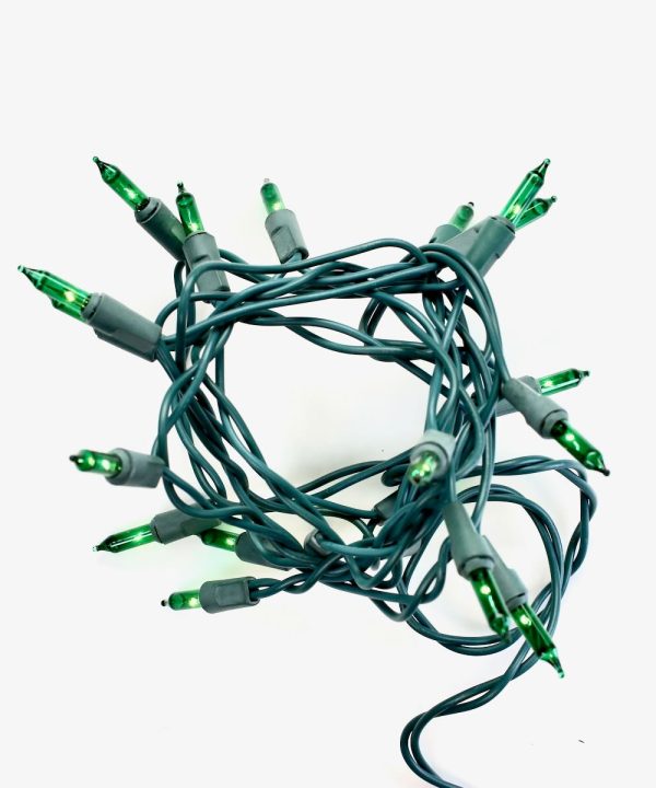 20-bulb Green Glass Craft Lights, Green Wire Clearance Ebay