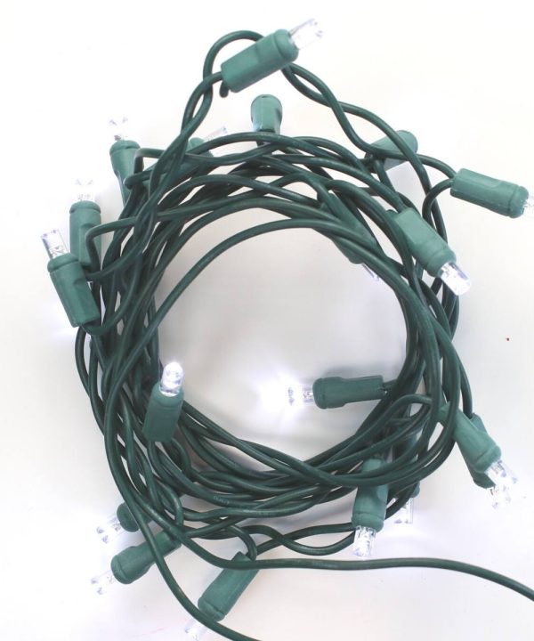 20-light Pure White LED Craft Lights, Green Wire Outlet Amazon
