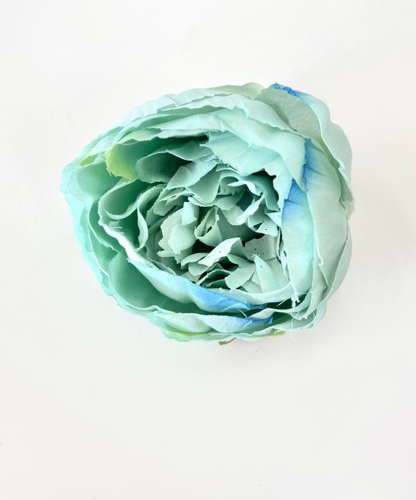 10cm Light Mint / Teal Artificial l Peony Flower Head Loose Clearance Big Discount