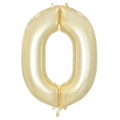 0 Luxe Gold Number Foil Balloons 86cm (34") Grey Outlet Store Online