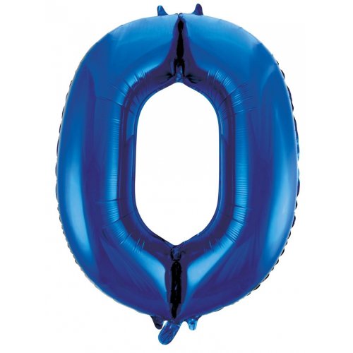 0 Royal Blue Number Foil Balloons 86cm (34") Discount Best Store To Get