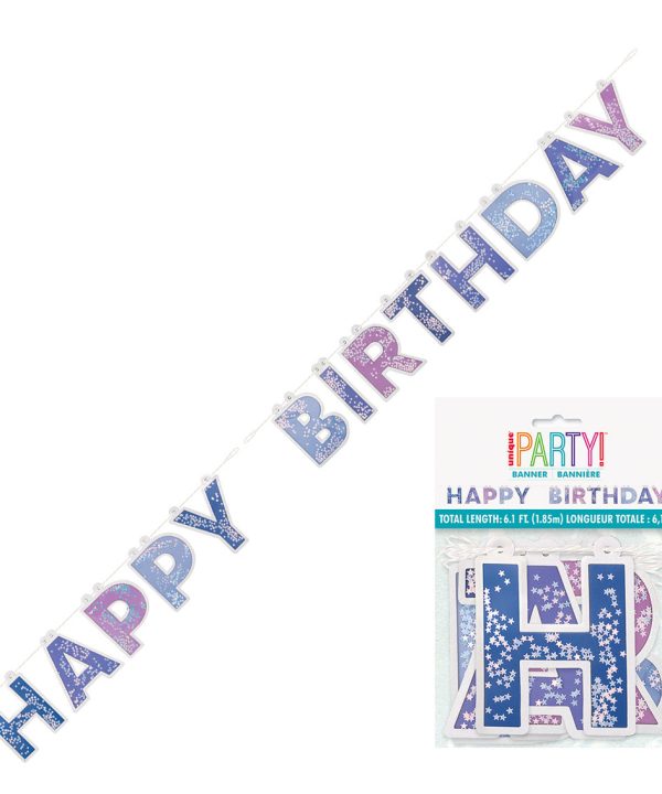 1.6m Happy Birthday Purple Letters Cutout Bunting Banner Cheap Buy Authentic