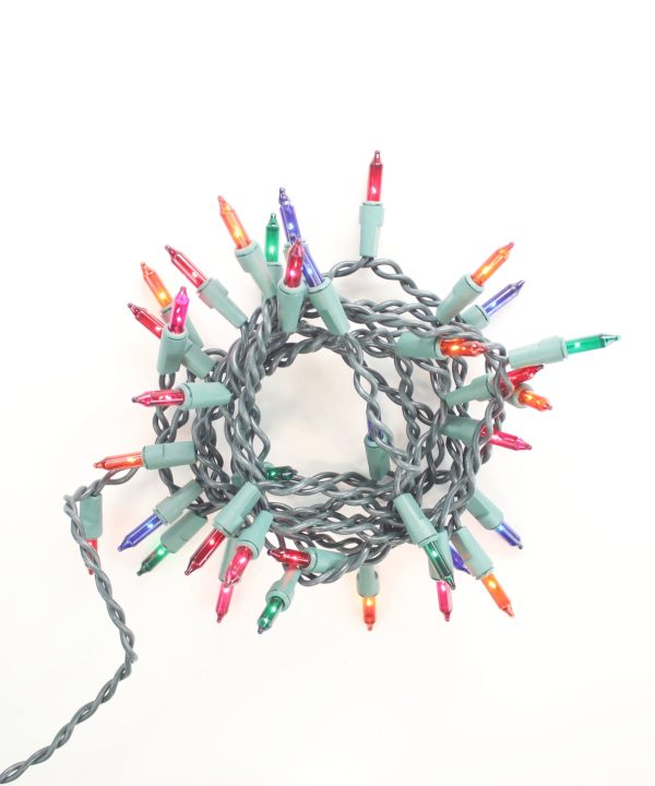 35-bulb Multicolor Glass Craft Lights, Green Wire Inexpensive Cheap Online