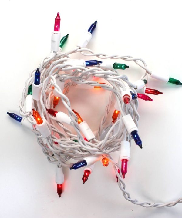 35-bulb Multicolor Glass Craft Lights, White Wire Wiki Sale Online