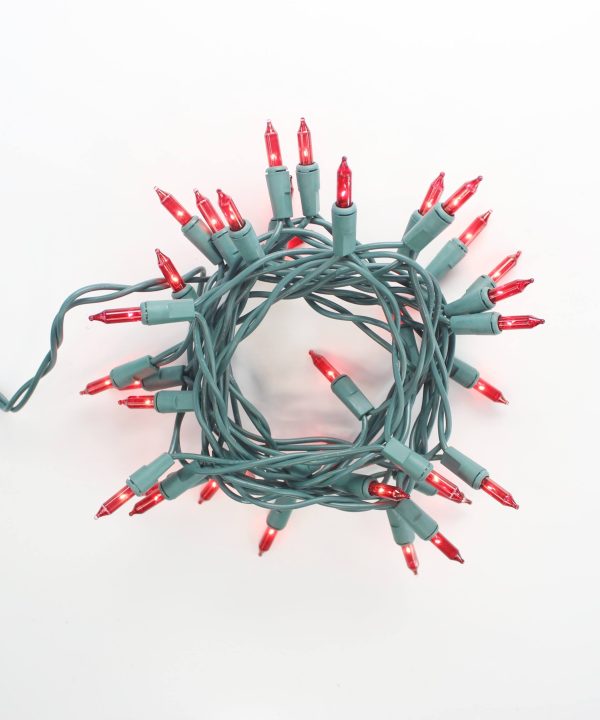 20-bulb Red Glass Craft Lights, Green Wire Limited Edition