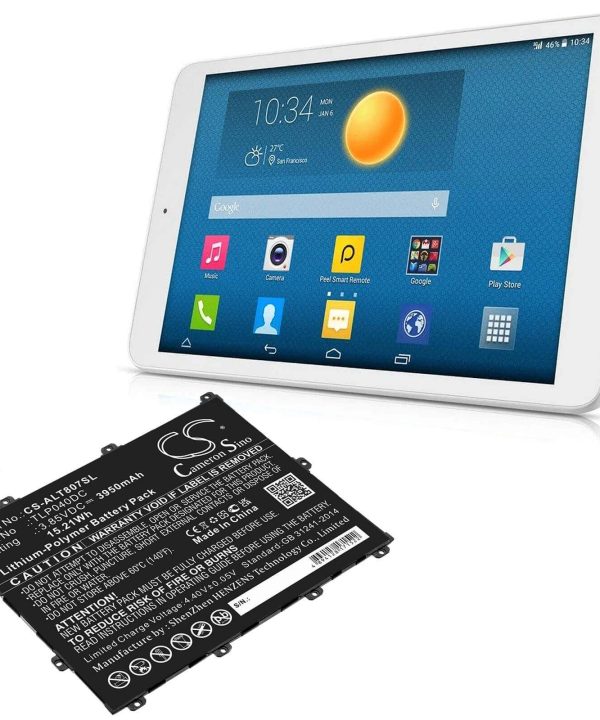3.85V, Li-Polymer, 3950mAh, Tablet battery fits Alcatel, Tlp040dc, One Touch Pixi 3 8, Ot-8070, 15.21Wh Cheap Sale