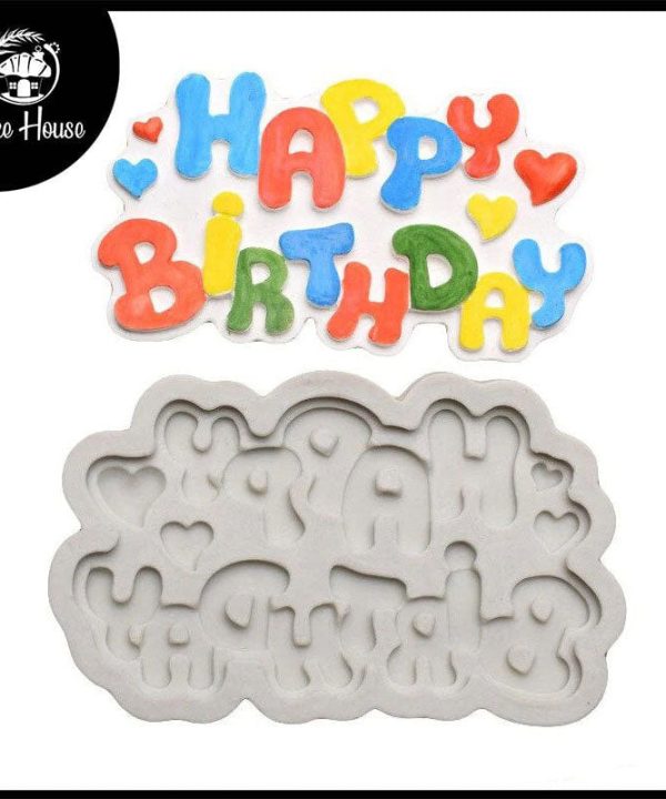 3D Happy Birthday Letters Silicone Fondant Mold Free Shipping Best