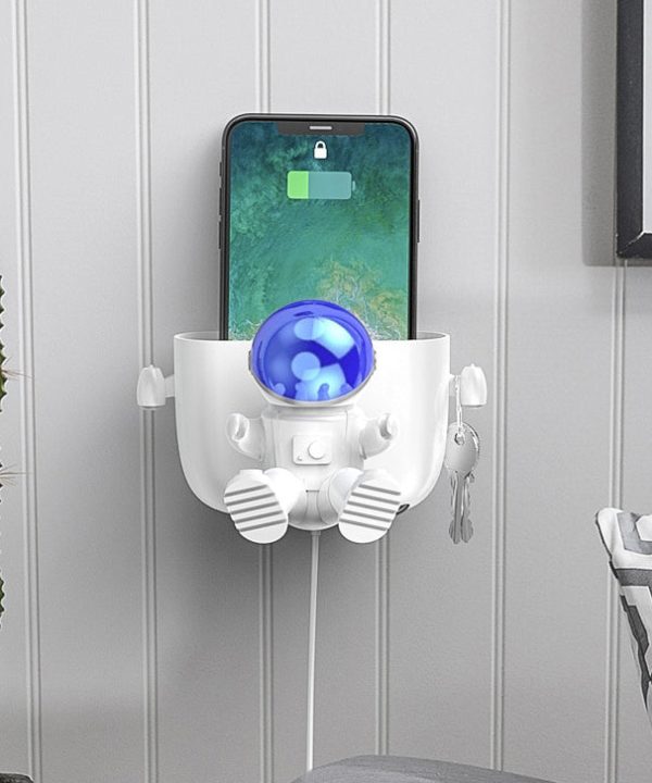 4-in-1 Wall Mount Phone Holder & Organizer with Key Holder Hooks & Separable Design, Compatible with Many Places and Surfaces Free Shipping Top Quality