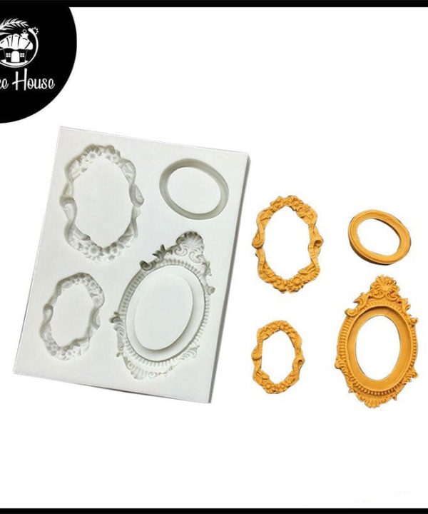 4 Designs Oval Frame Silicone Mold Cheap Sale Professional