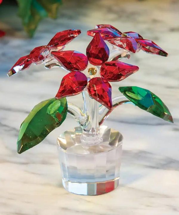 Crystal Potted Poinsettia Outlet Low Shipping Fee