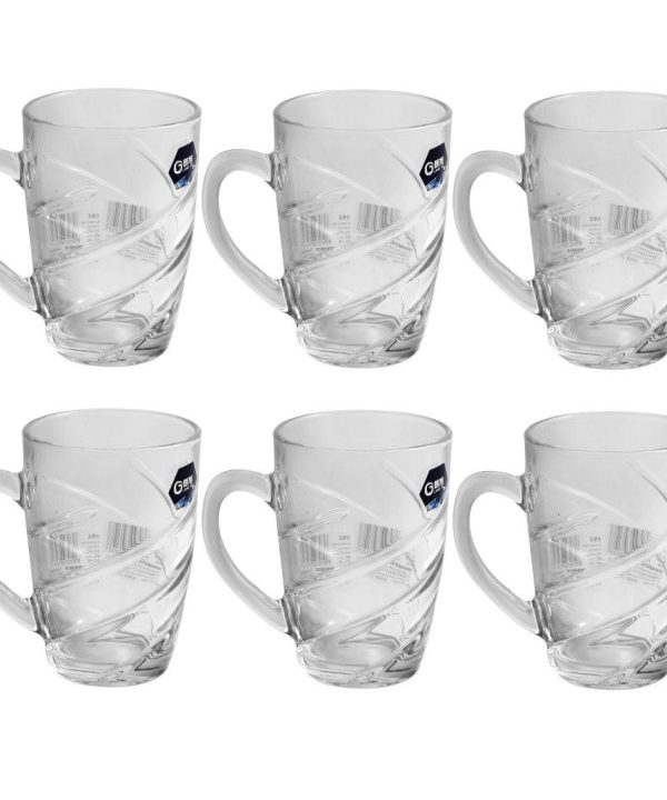 Premium Lead Free Glass Tea Cup Set of 6 pcs 215 ml Cheap Official