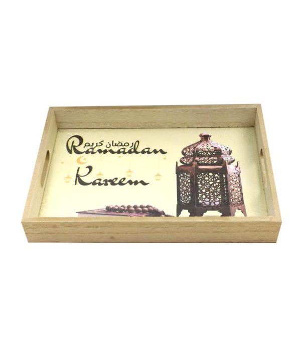Ramadan Deco Food Tray Rectangle Eid Serving Tray Set of 2 Pcs 31*39/24*33 cm Cheap Sale Visit