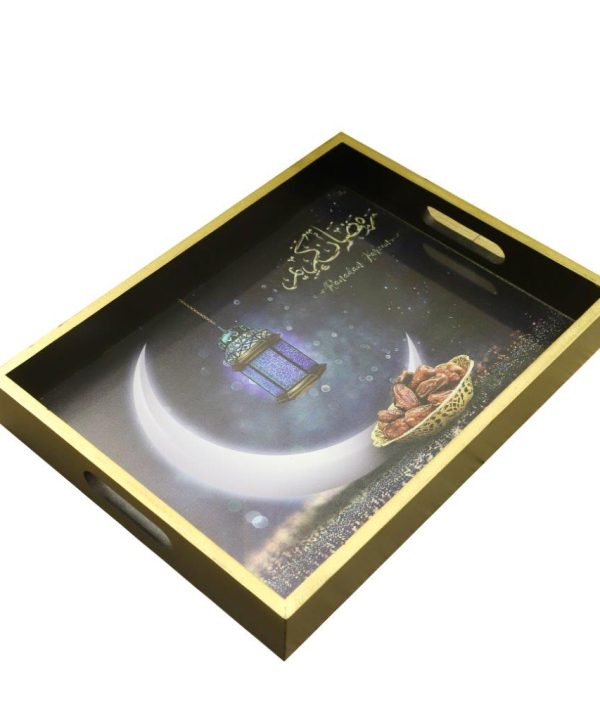 Ramadan Deco Food Tray Rectangle Eid Serving Tray Set of 2 Pcs 31*39/24*33 cm Free Shipping The Cheapest