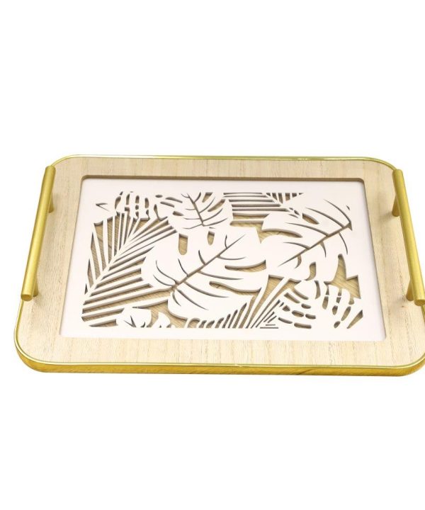 Ramadan Deco Food Tray Rectangle Eid Serving Tray Set of 2 Pcs 31*39/24*33 cm Cheap Pice Outlet Sale