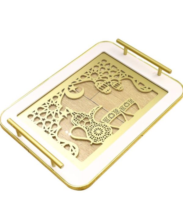 Ramadan Deco Food Tray Rectangle Eid Serving Tray Set of 2 Pcs 31*39/24*33 cm Sale Best Sale