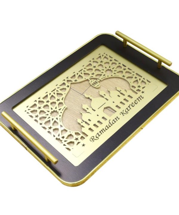 Ramadan Deco Food Tray Rectangle Eid Serving Tray Set of 2 Pcs 31*39/24*33 cm Store Cheap Online