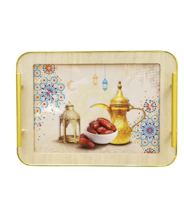 Ramadan Deco Food Tray Rectangle Eid Serving Tray Set of 2 Pcs 31*39/24*33 cm Discount Best Seller
