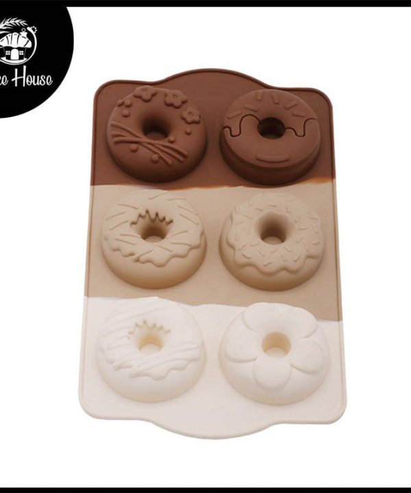 6 Different Design Donut Silicone Mold 6 Cavity Fashionable
