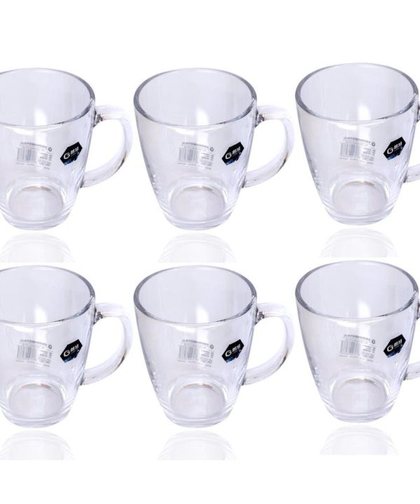 Premium Lead Free Glass Tea Cup Set of 6 pcs 385 ml Low Shipping Cheap Pice