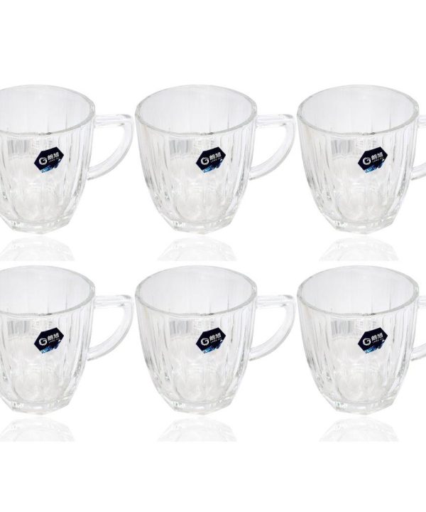 Premium Lead Free Glass Tea Cup Set of 6 Pcs 208 ml Pices Cheap Online