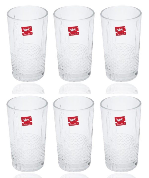 Premium Lead Free Glass Tumblers Set of 6 Pcs 315 ml Clearance Wholesale Pice