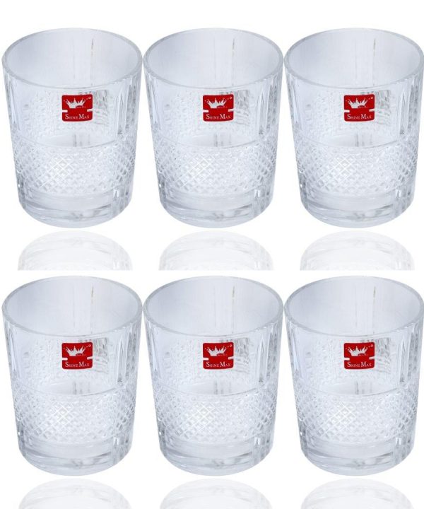 Premium Lead Free Glass Tumblers Set of 6 Pcs 350 ml With Credit Card