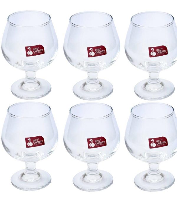 Premium Lead Free Glass Footed Goblet Tumblers Set of 6 Pcs 13*6.5 cm Comfortable Cheap Pice