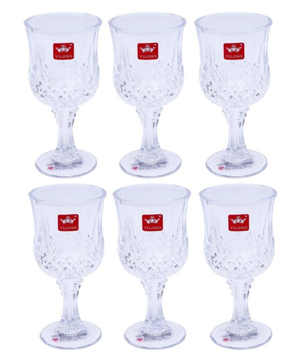 Premium Lead Free Glass Footed Tumblers Set of 6 Pcs 160 ml Free Shipping Purchase