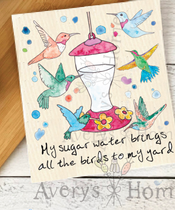 My Sugar Water Funny Hummingbird Organic Swedish Dishcloth Online Online With Mastercard