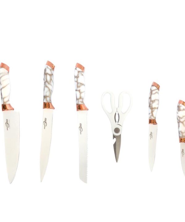 Premium Quality Stainless Steel Chef Kitchen Knife Set of 7 Pcs Abstract Handle Buy Cheap Affordable