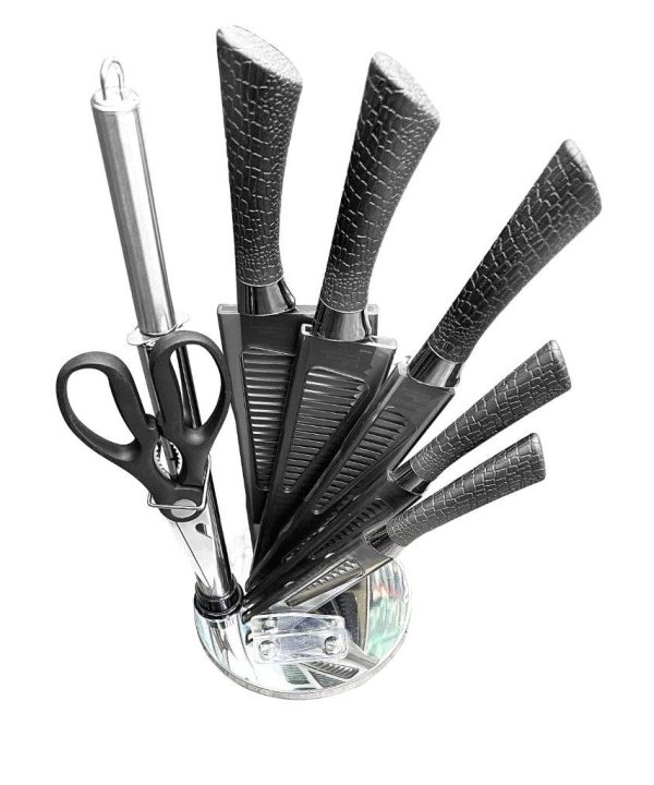Premium Quality Stainless Steel Chef Kitchen Knife Set of 7 Pcs Black Handle Free Shipping Pick A Best