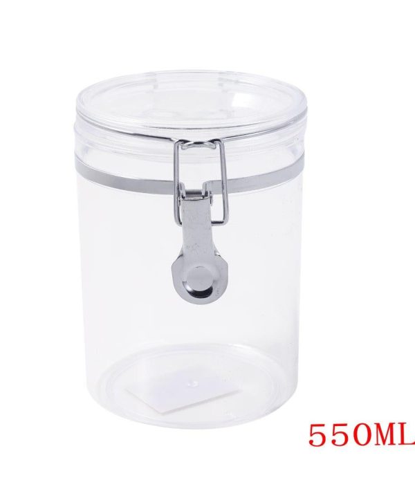 Premium Quality Clip Top Airtight Acrylic Canister Set of 3 Pcs 550 ml 10*11.5 Top Quality Online