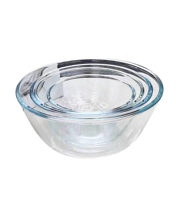 Oval Heat Resistant Borosilicate Glass Salad Bowl Set of 4 Pcs Discount Footaction