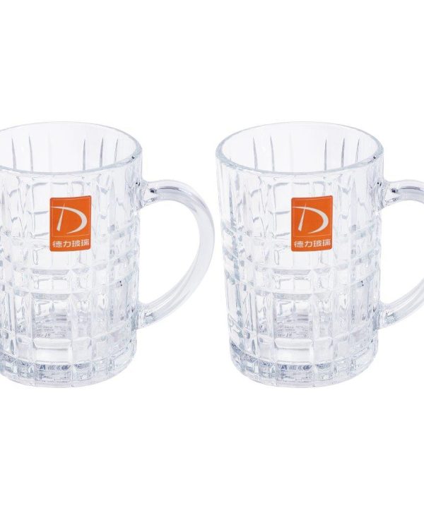 Premium Lead Free Glass Drinking Mug Tumbler with Handle Set of 2 Pcs Sast Sale Online