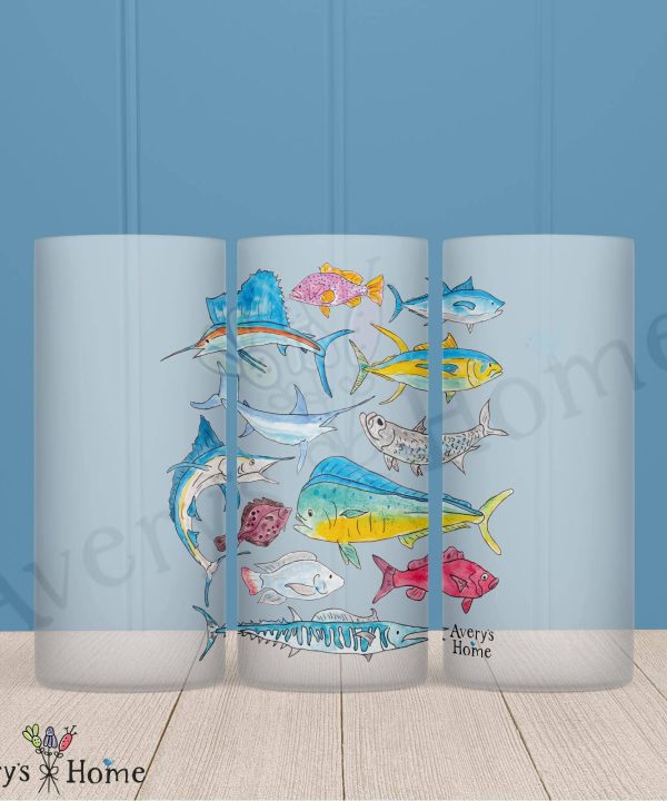 Saltwater Fishing Frosted Drinking Glass Dishwasher Safe Buy Cheap With Paypal