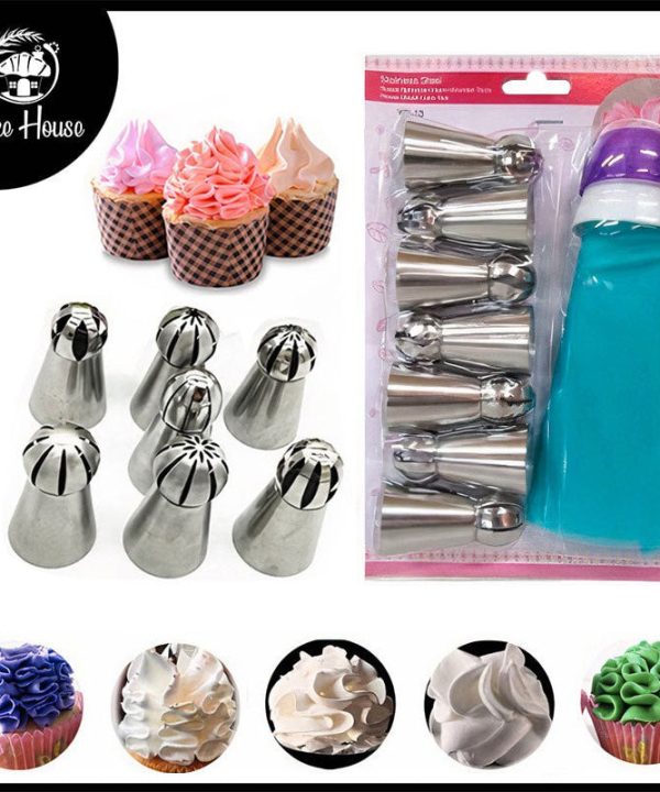 7Pcs Russian Ball Nozzle Steel Set With Reusable Piping Bag & Coupler Sale Wide Range Of