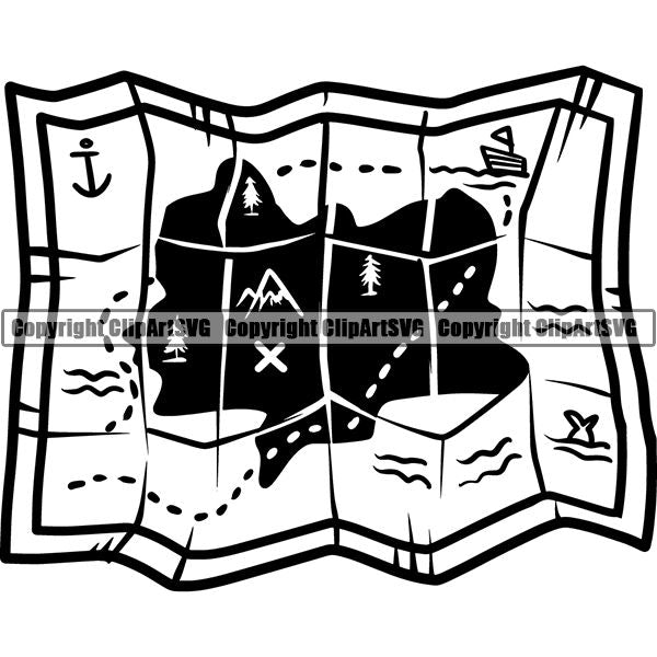 Pirate Sea Gangster Criminal Warrior Treasure Map ClipArt SVG Buy Authentic Online