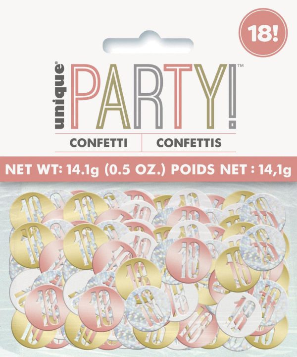 18th Birthday Rose Gold Silver & Gold Table Foil Confetti 14g Professional Online